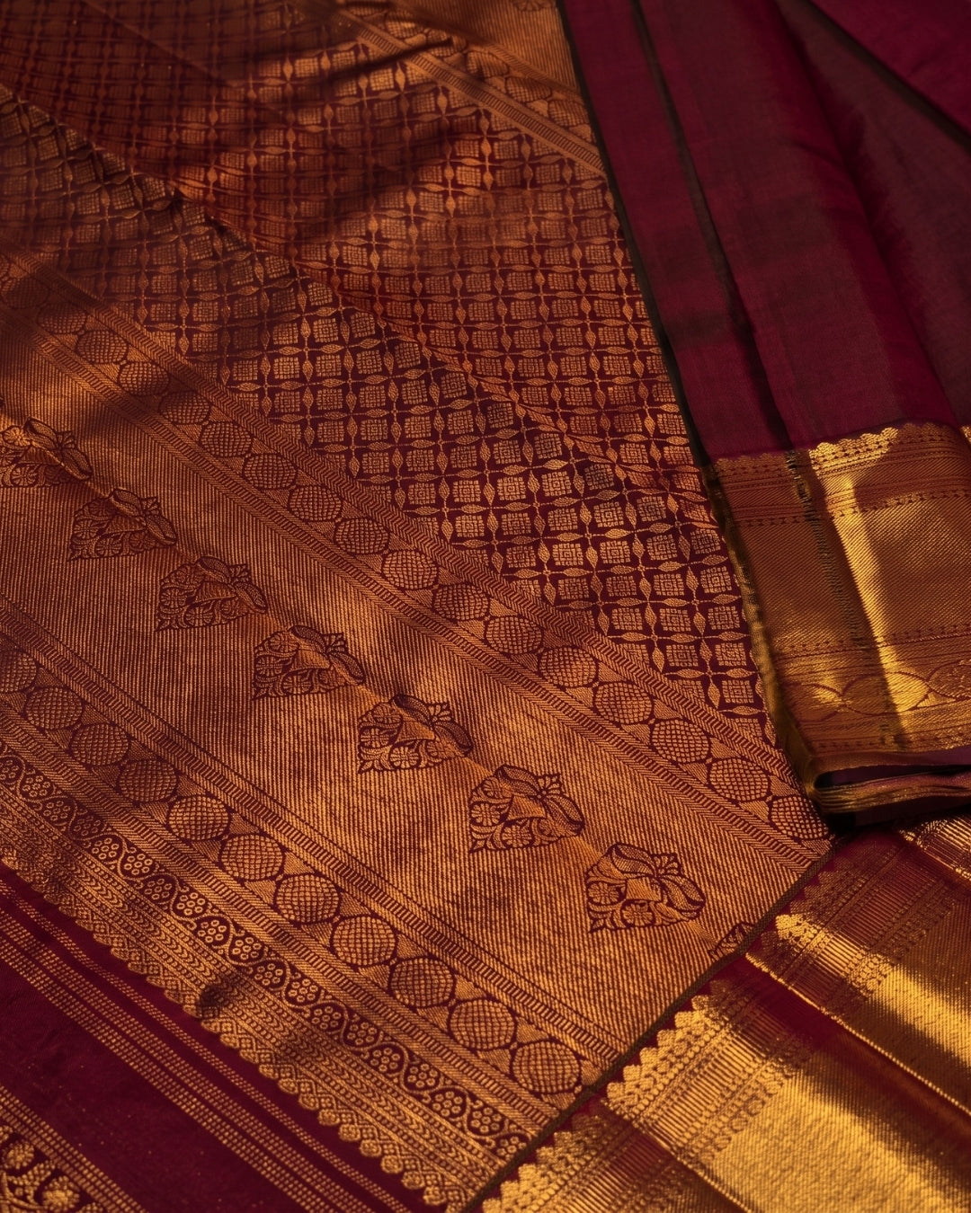 Garima - Royal Wine Zari Woven Silk Saree