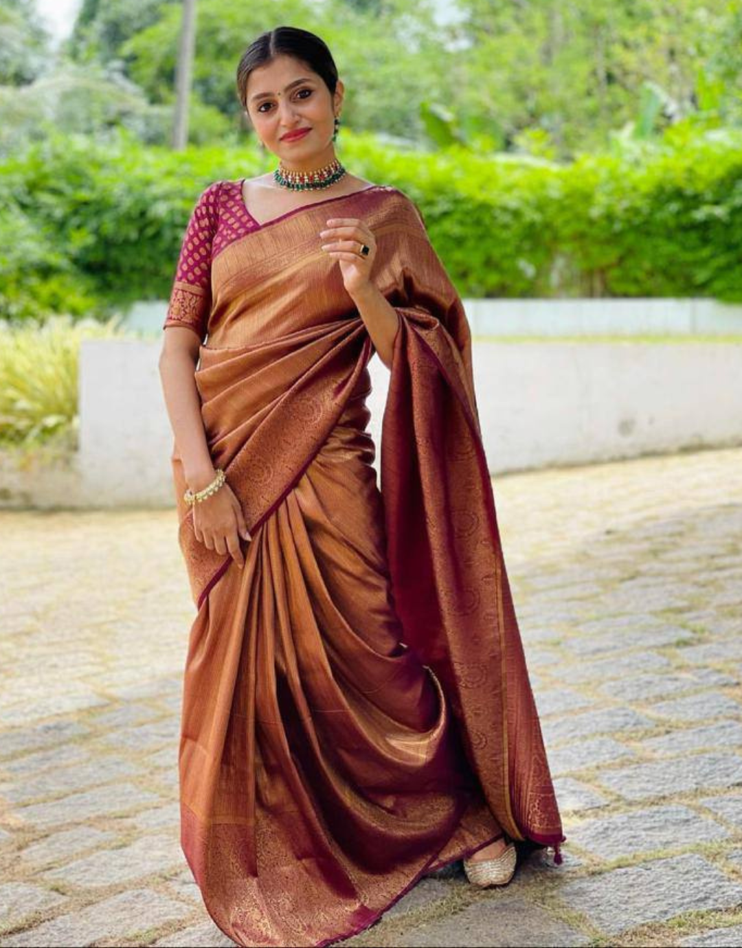 Veer Maroon Soft Silk Saree