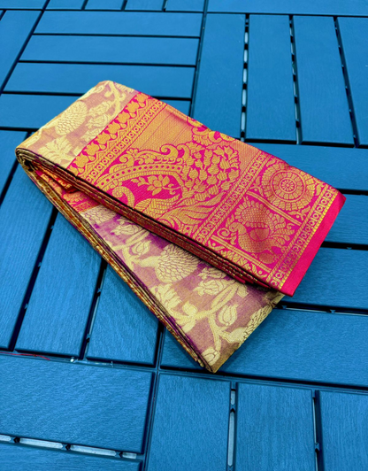 Jinita Tulip Pink Kanchipuram Silk Saree