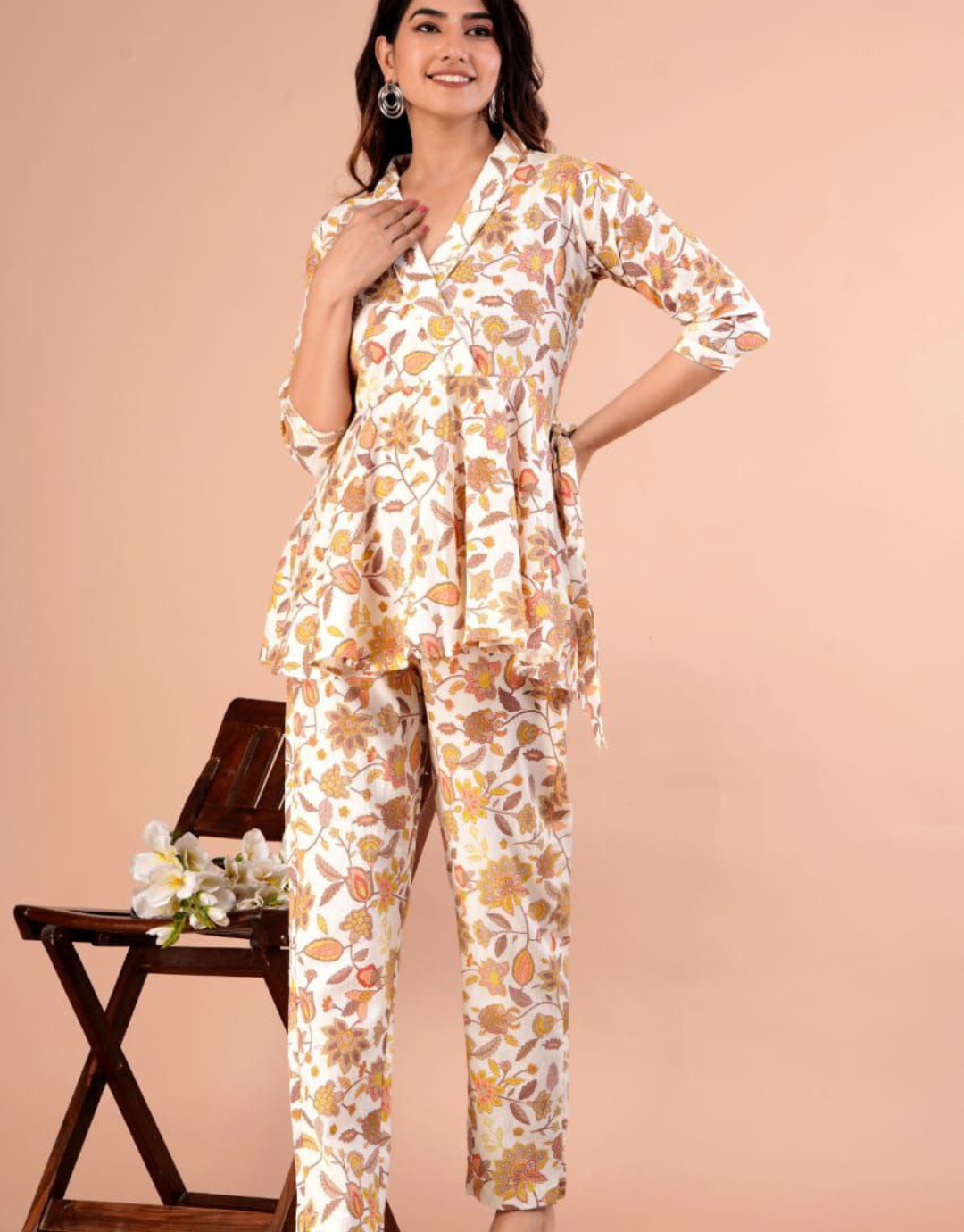 Margie Brown Cotton Digital Printed Co-Ord Set