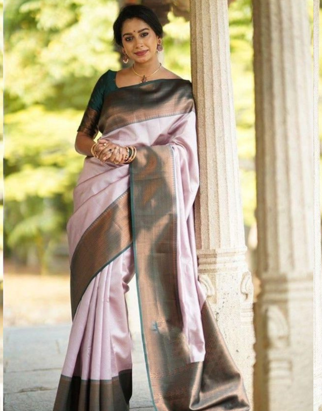 Urvashi Light Pink Soft Silk Saree