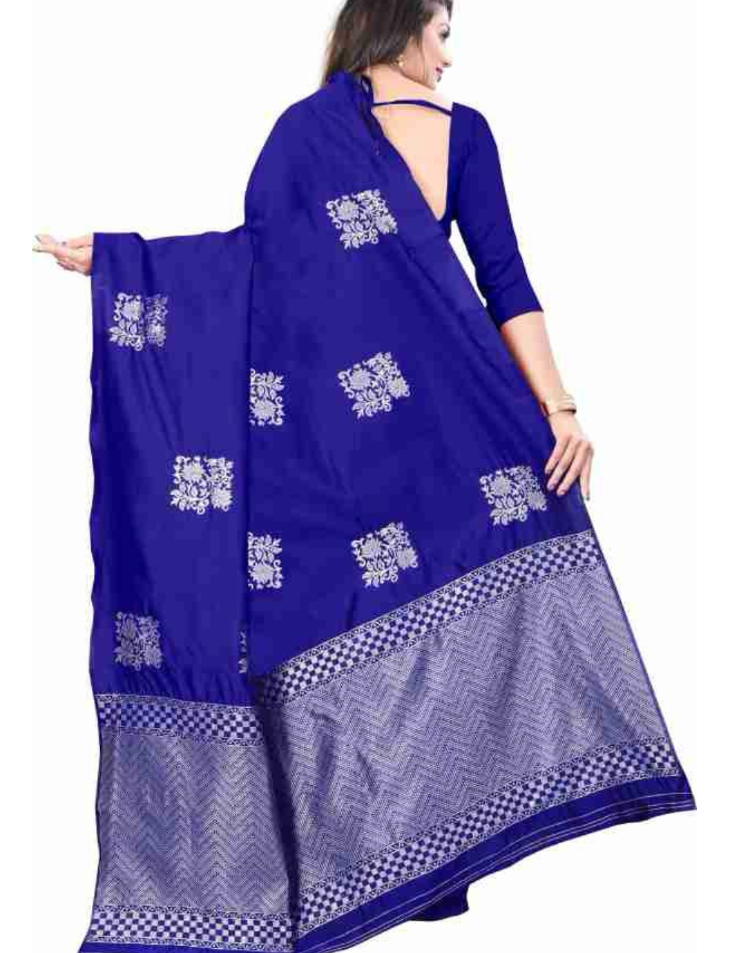 Eva RoyalBlue Soft Silk Saree