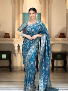 Hema RamaGreen Banarasi Silk Saree WIth Fabulouse Blouse Piece