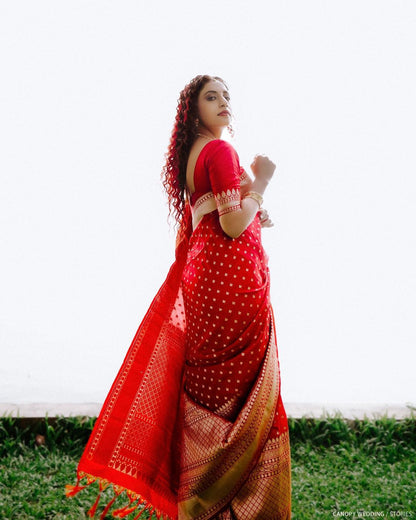 Neela Red Soft Silk Saree