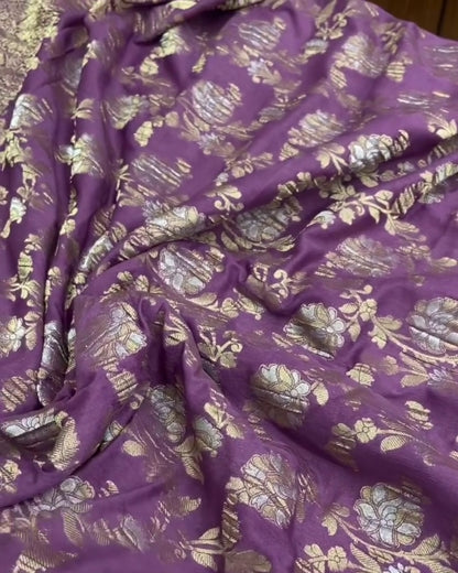 Tarangini - Purple Heritage Banarasi Silk Saree