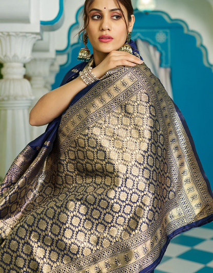 Shanti Blue Banarasi Silk Saree