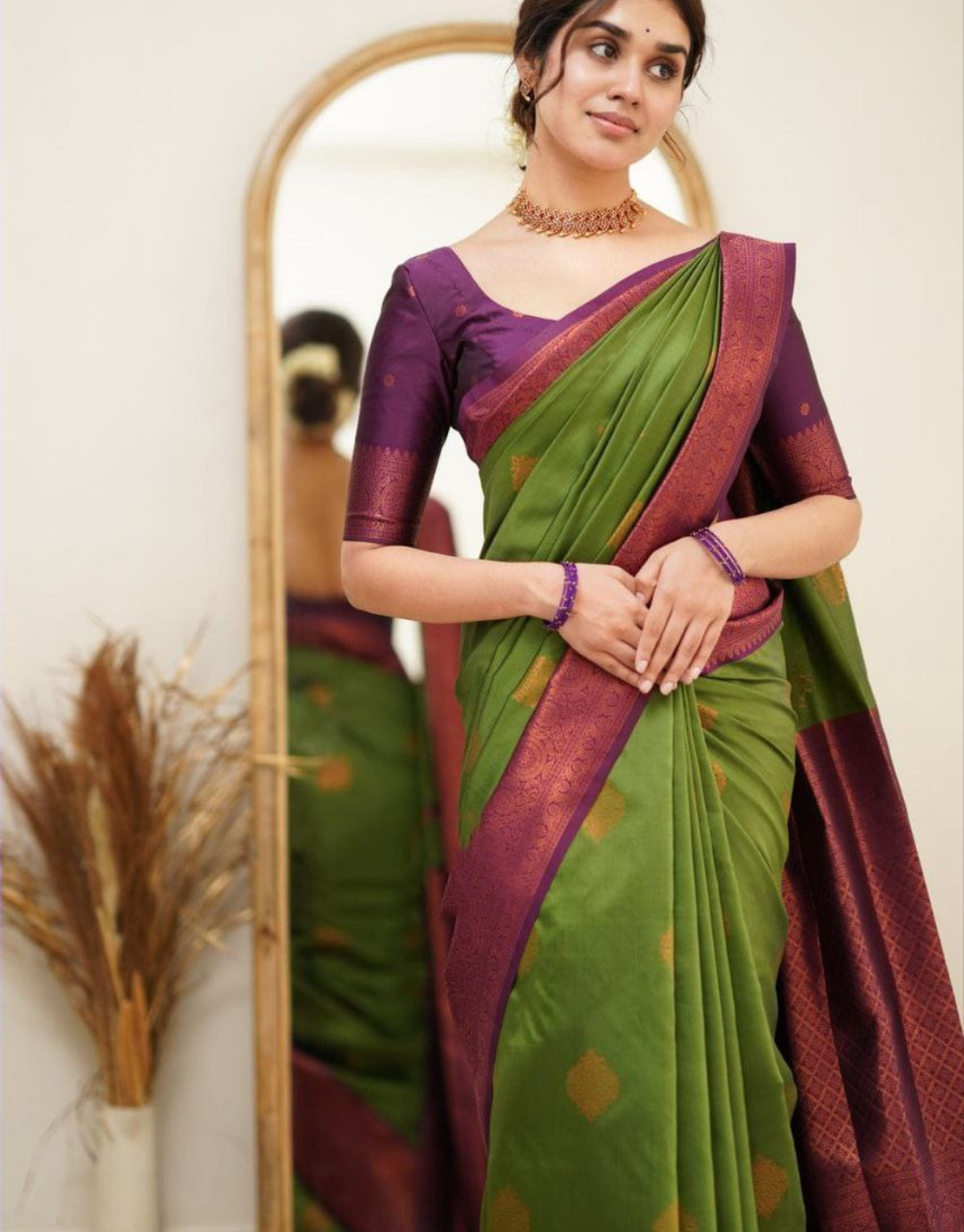 Mahira Green Soft Silk Saree