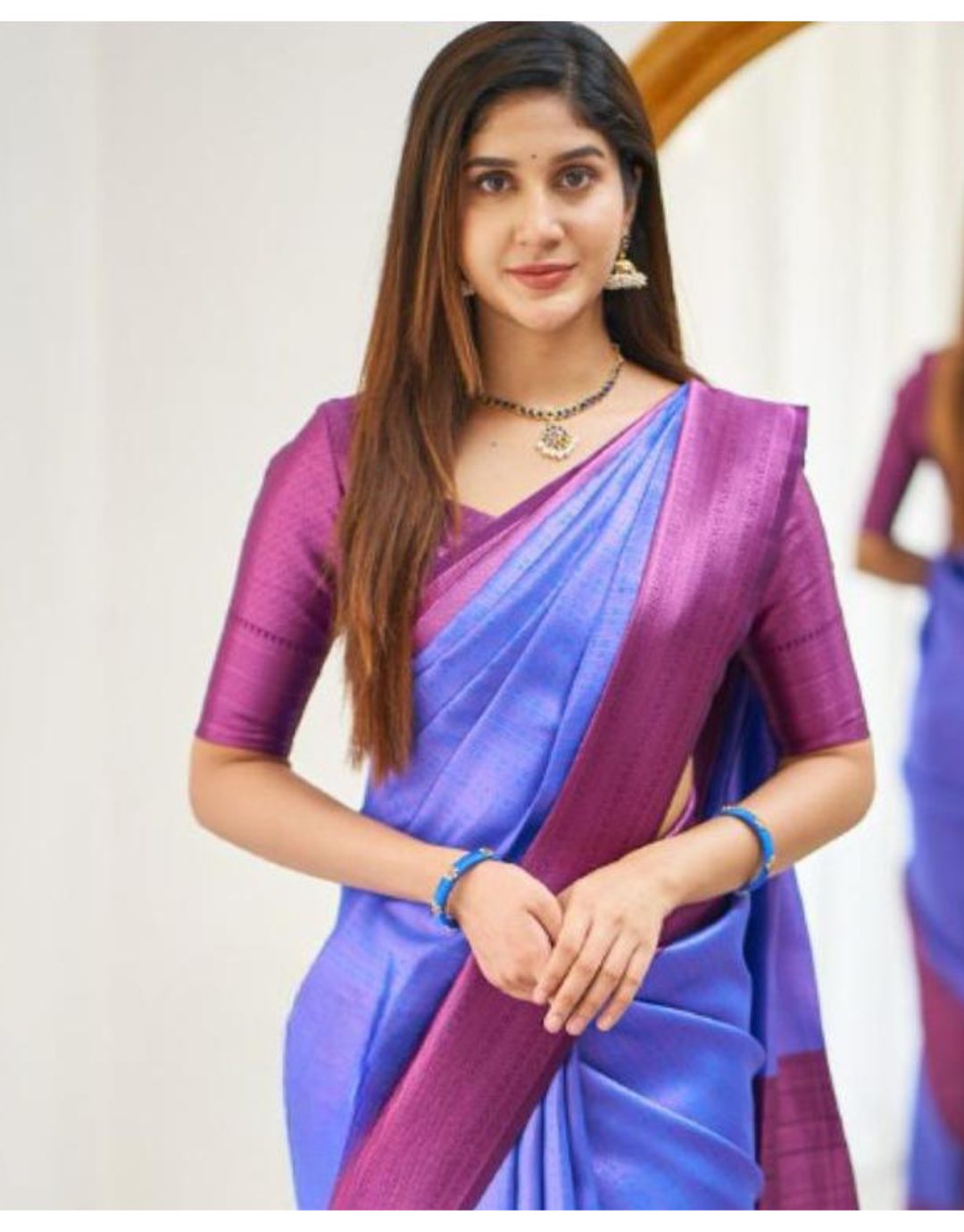 Jivika RoyalBlue Kanchipuram Silk Saree