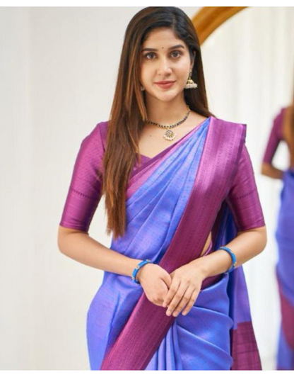 Jivika RoyalBlue Kanchipuram Silk Saree