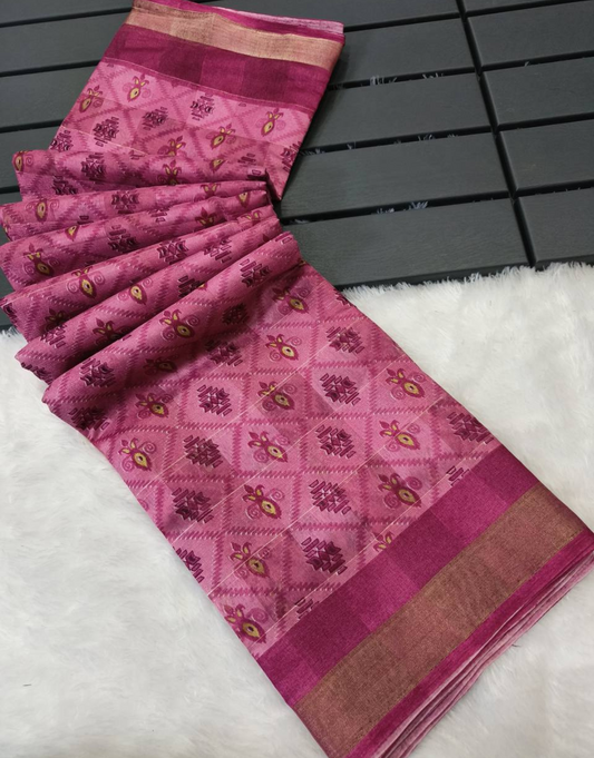 Suman Deep Rose Cotton Saree