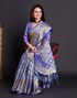 Veera Royal Blue Organza Silk Saree