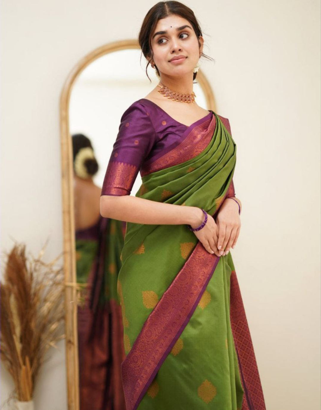 Mahira Green Soft Silk Saree