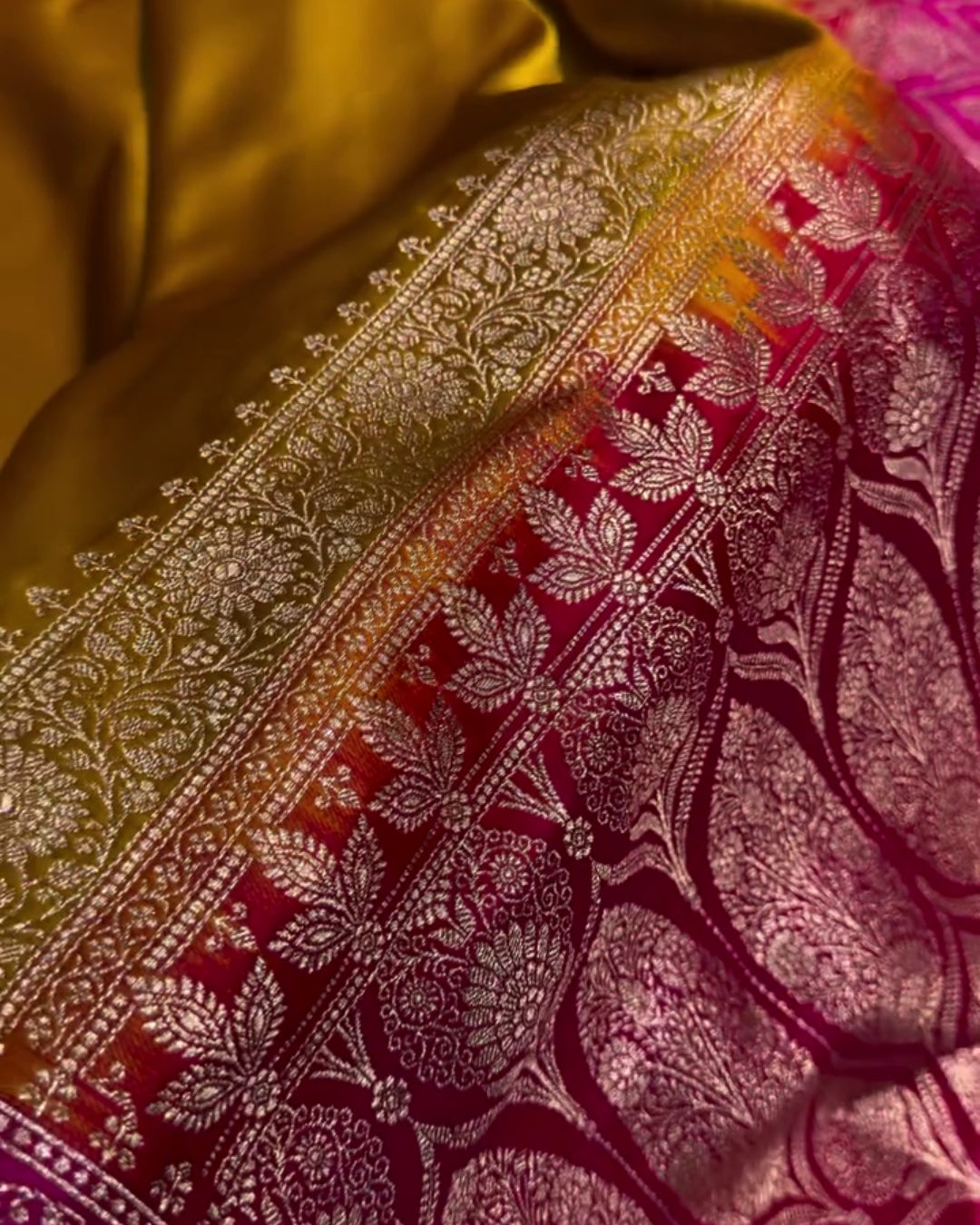 Ami - Grand Mustard Zari Border Wedding Wear Saree