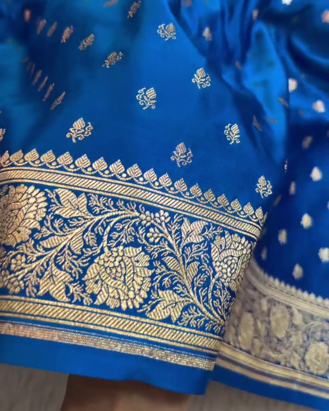 Aisha - Royal Blue Heritage Banarasi Weave Saree