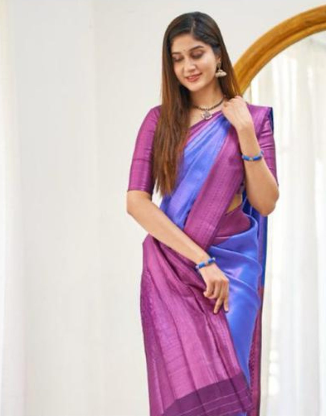 Jivika RoyalBlue Kanchipuram Silk Saree