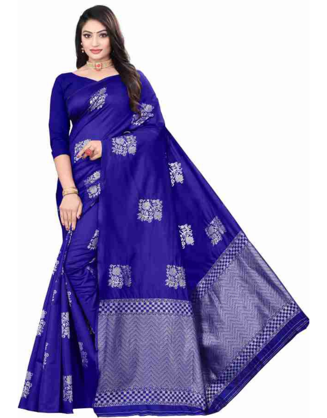 Eva RoyalBlue Soft Silk Saree