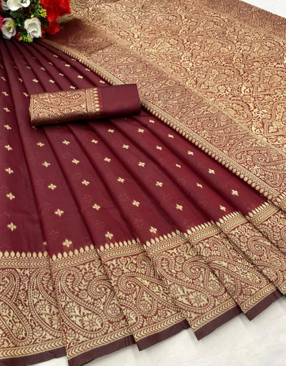 Krishna Maroon Coloured Soft Silk Saree