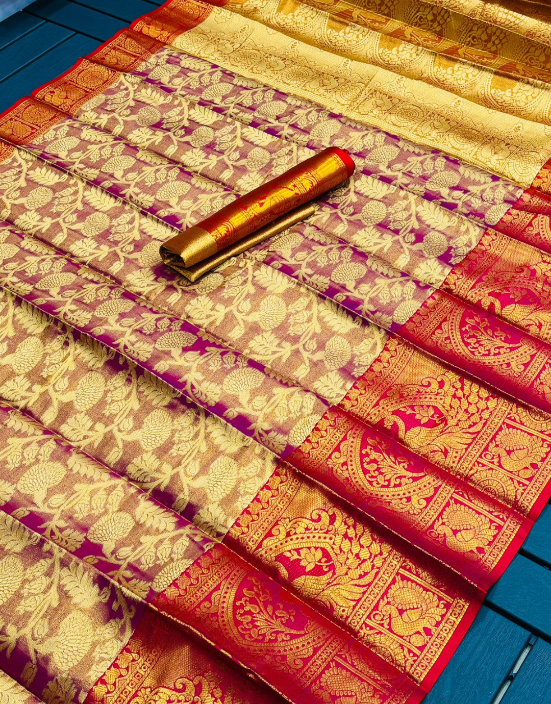 Jinita Tulip Pink Kanchipuram Silk Saree