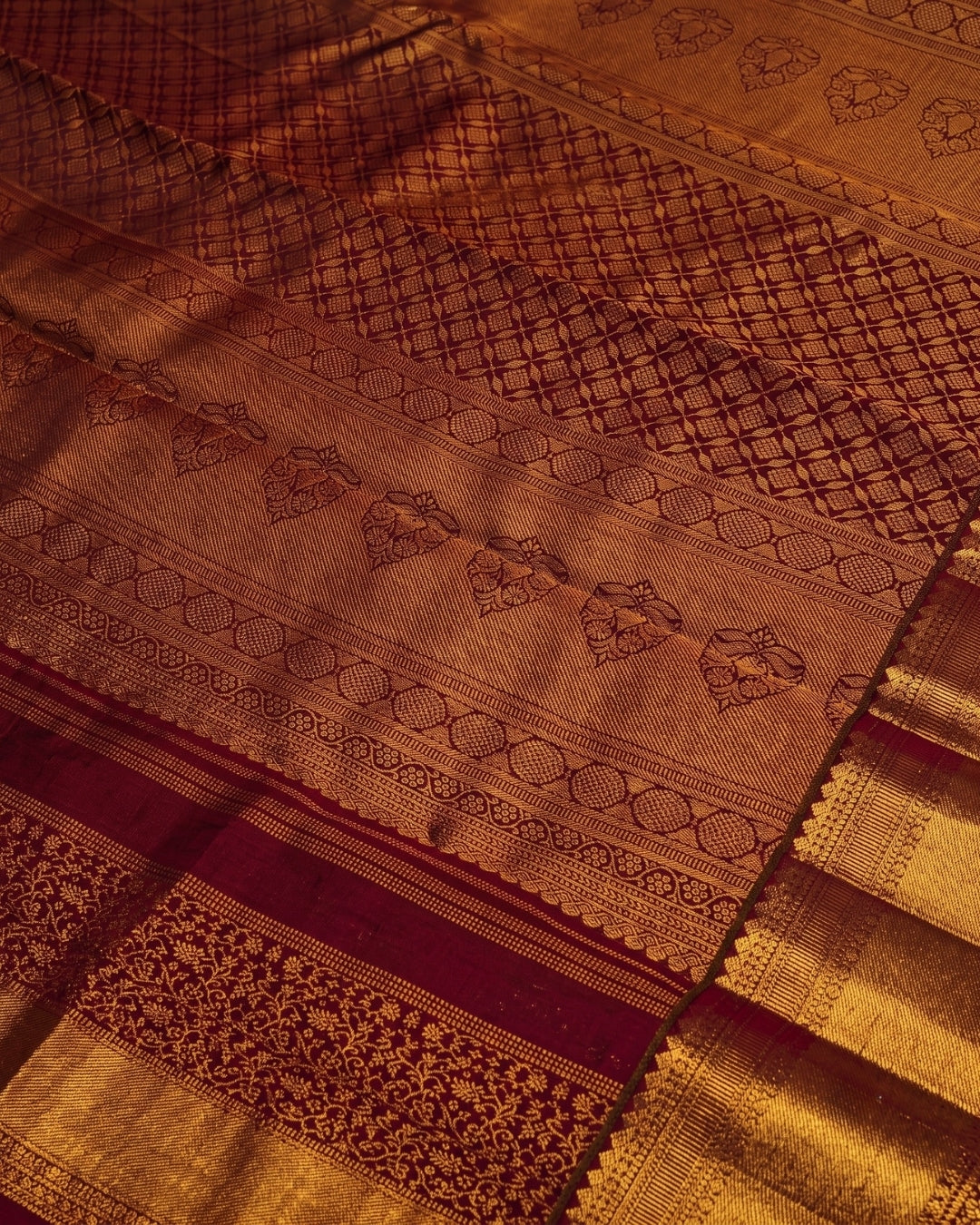 Garima - Royal Wine Zari Woven Silk Saree