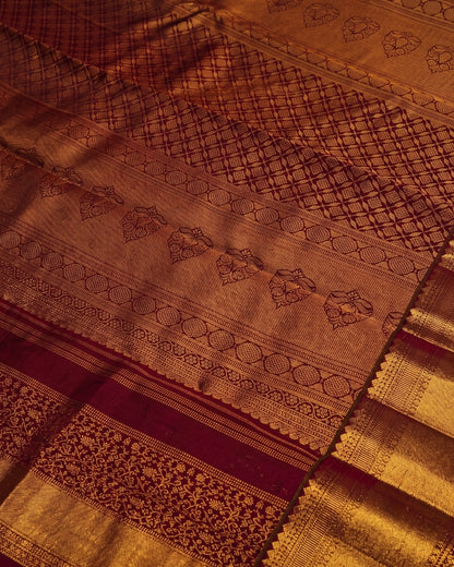 Garima - Royal Wine Zari Woven Silk Saree