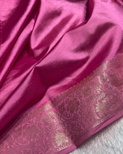 Dhvani - Rani Pink Banarasi Silk Saree