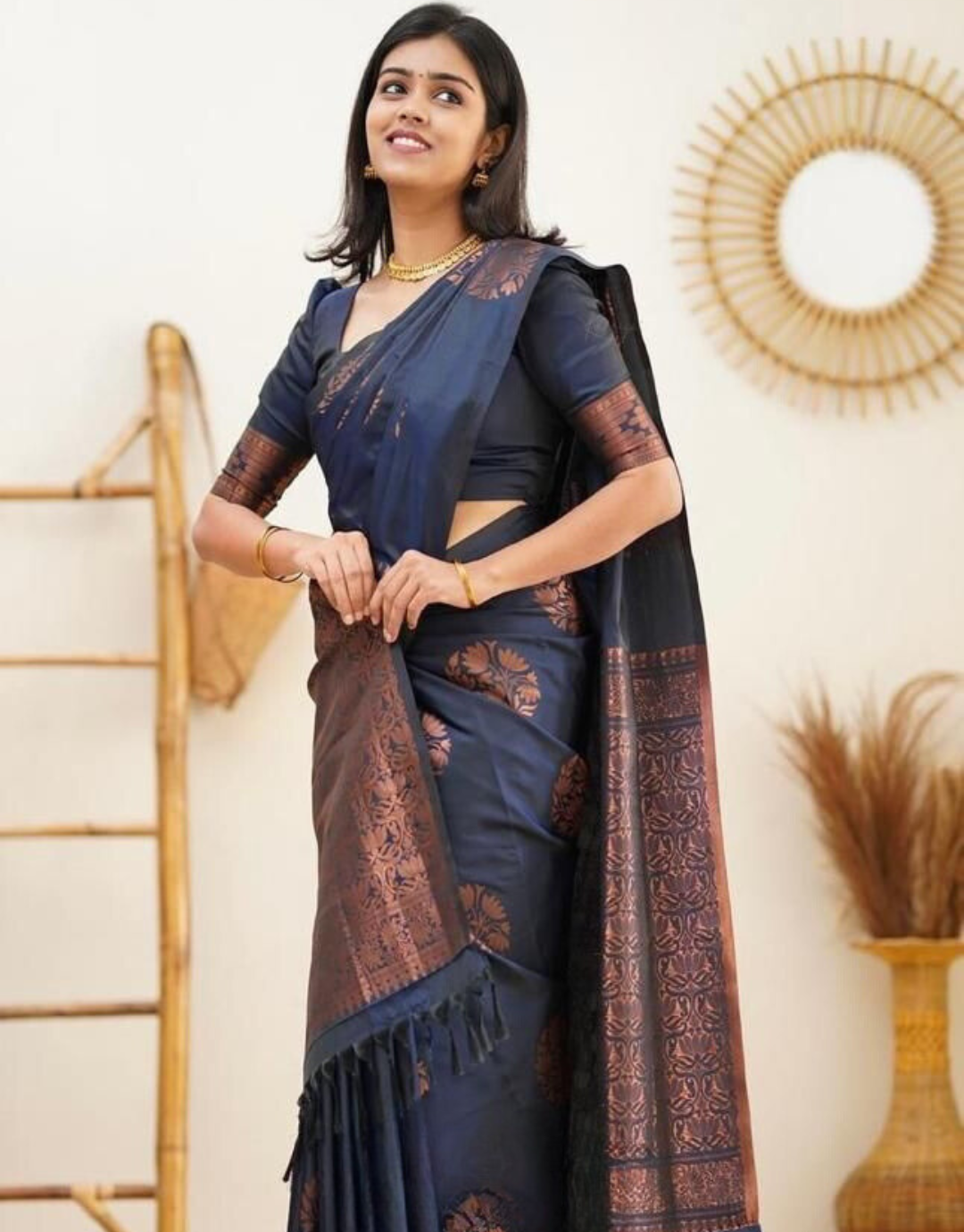 Nancy NavyBlue Soft Silk Saree