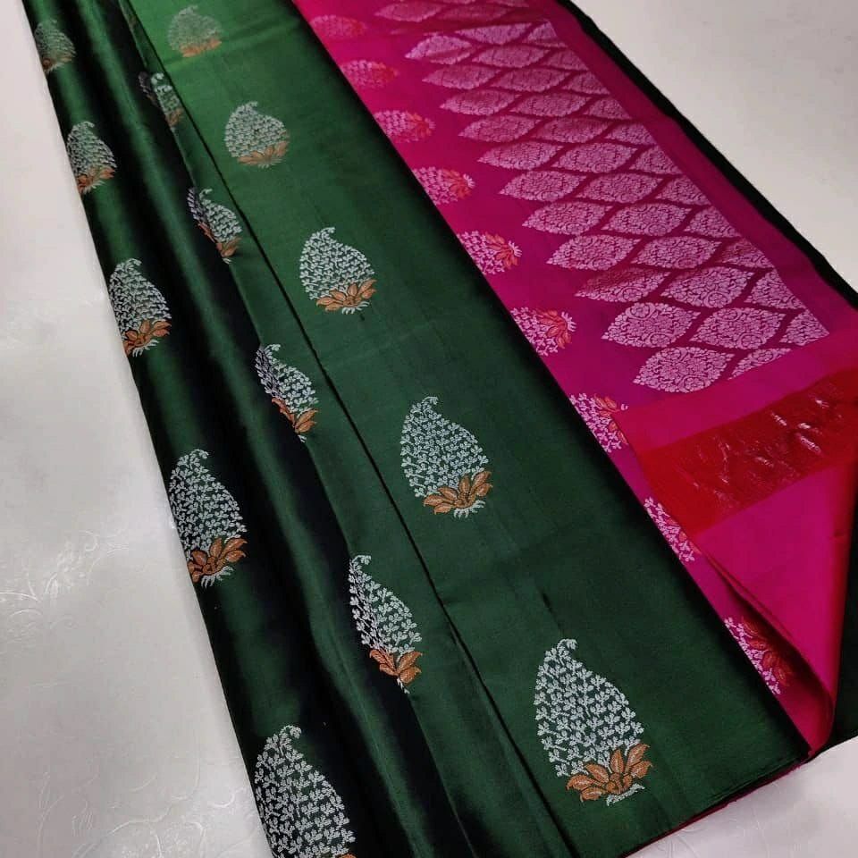 Jinita Green Soft Silk Saree