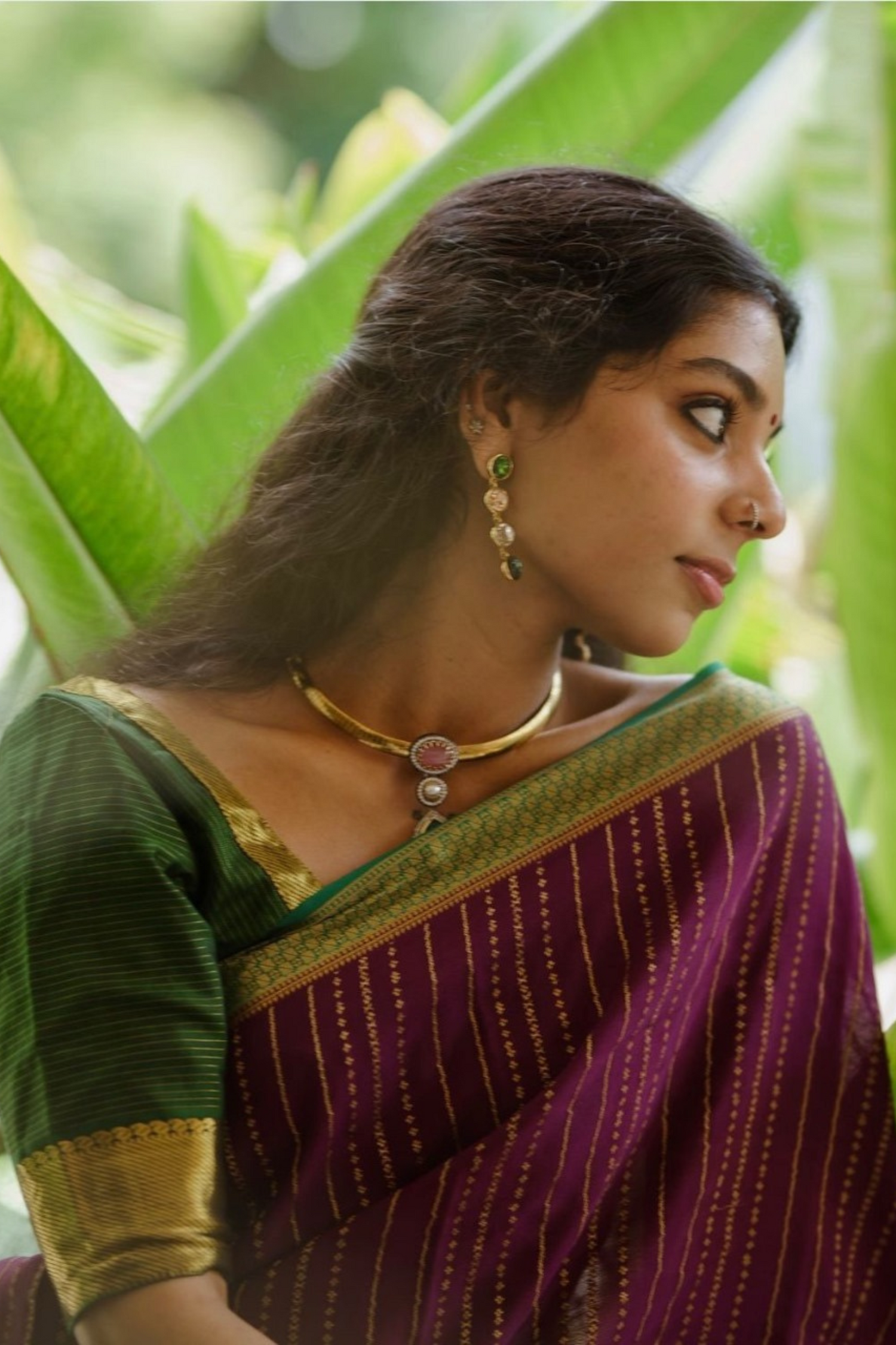 Amethyst Shine - Handwoven Silk Saree