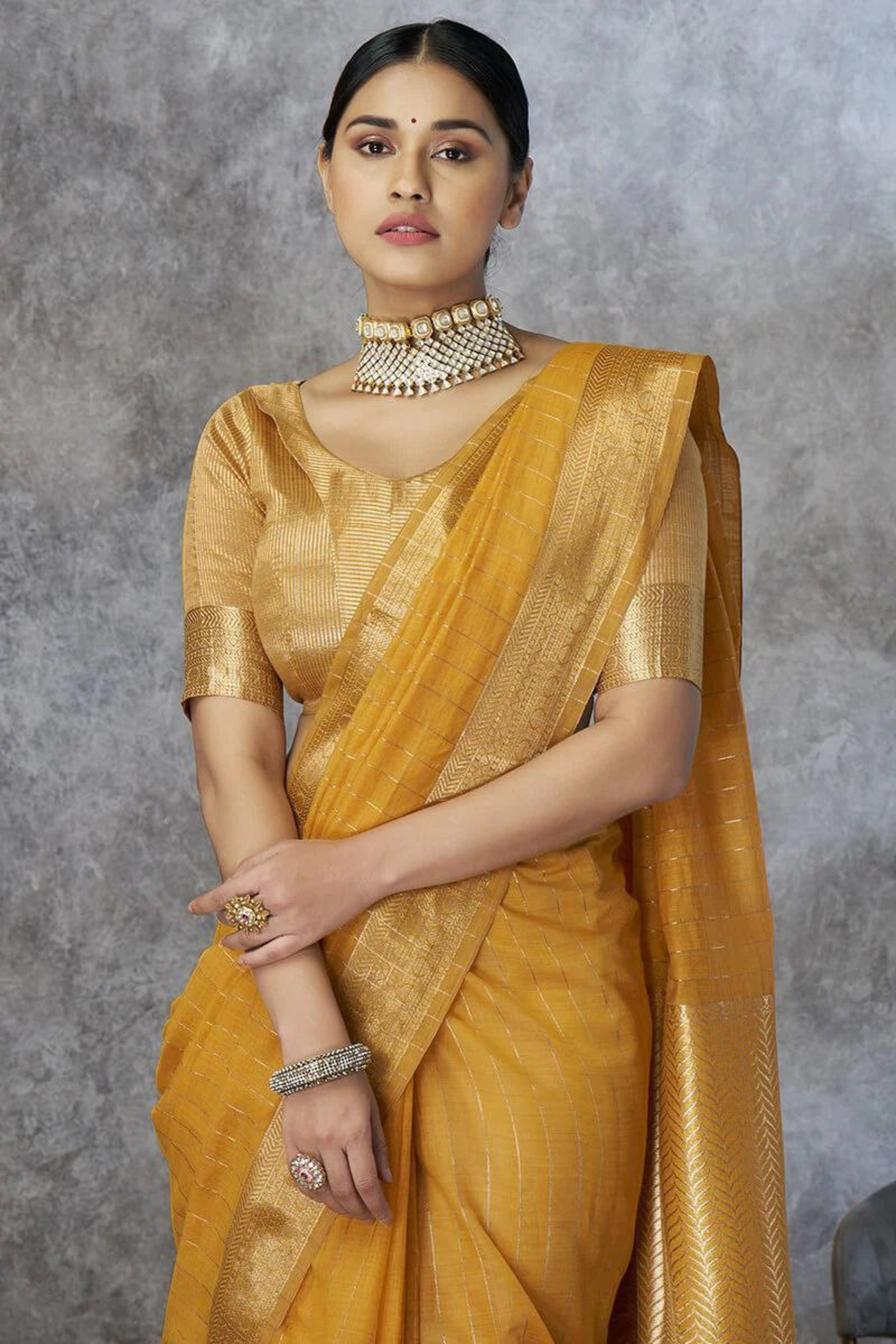 Valkyra Threads - Yellow Pure Khadi cotton Saree