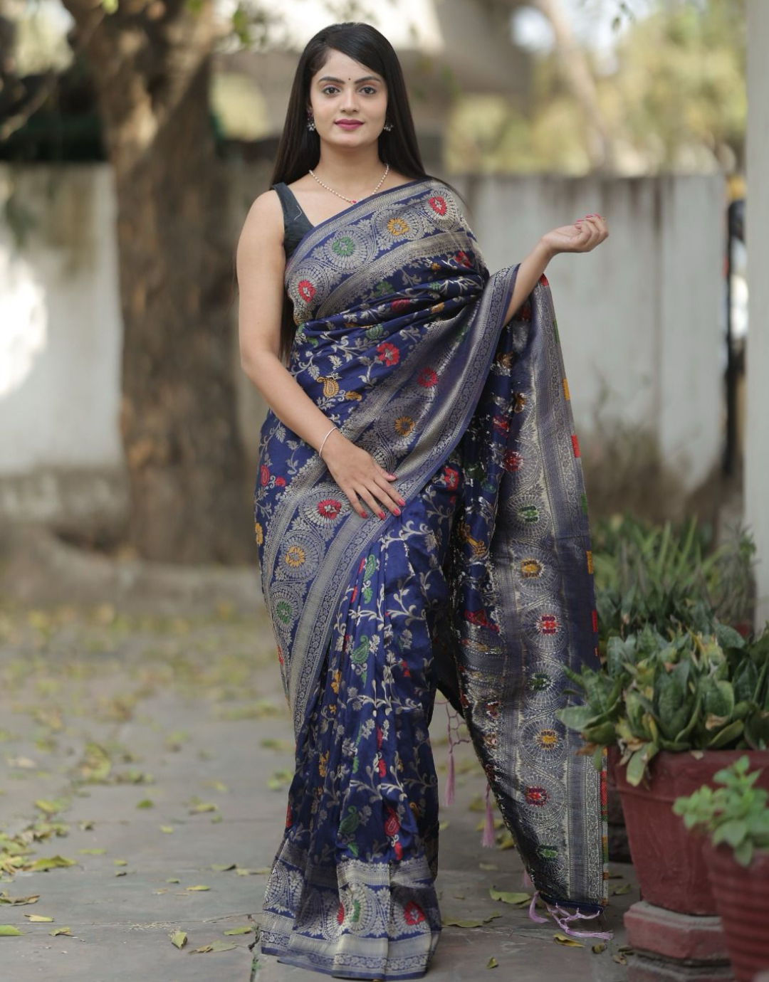 Mitra Blue Dolla Silk Saree