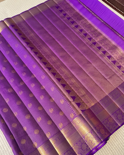 Rushika - Gold Zari Purple Saree