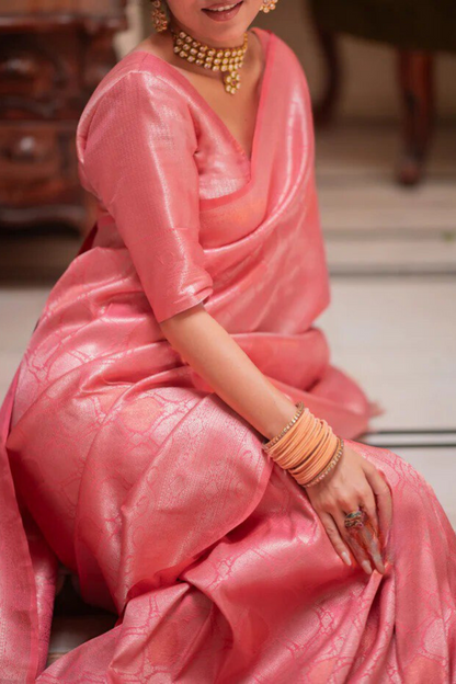 Blush Gleam - Banarasi Silk Saree