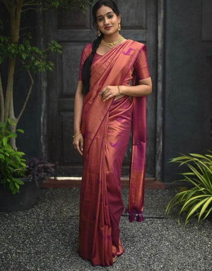 Himanshu Pink Kanchipuram Silk Saree