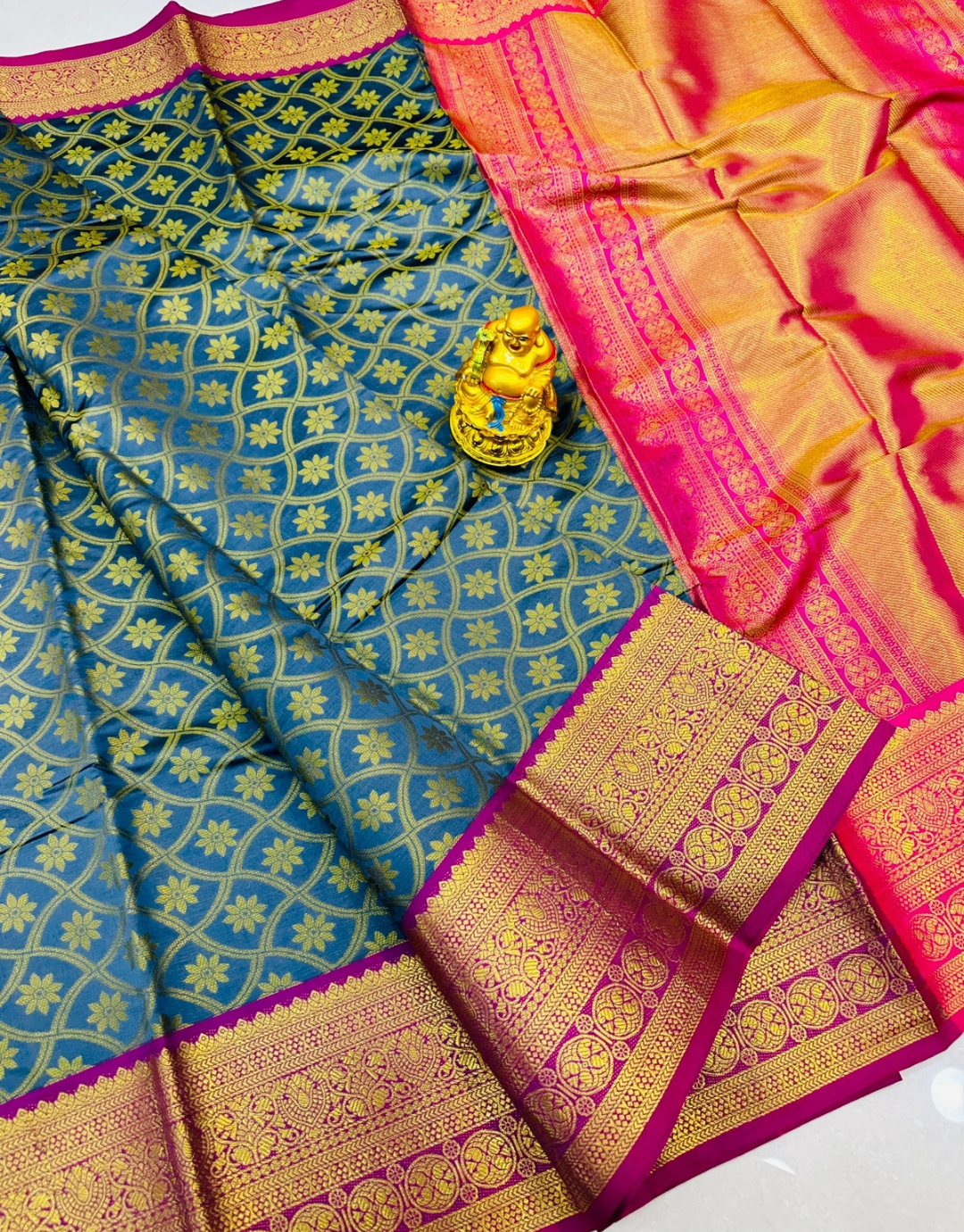 Sanjana Dusk Blue Banarasi Silk Saree