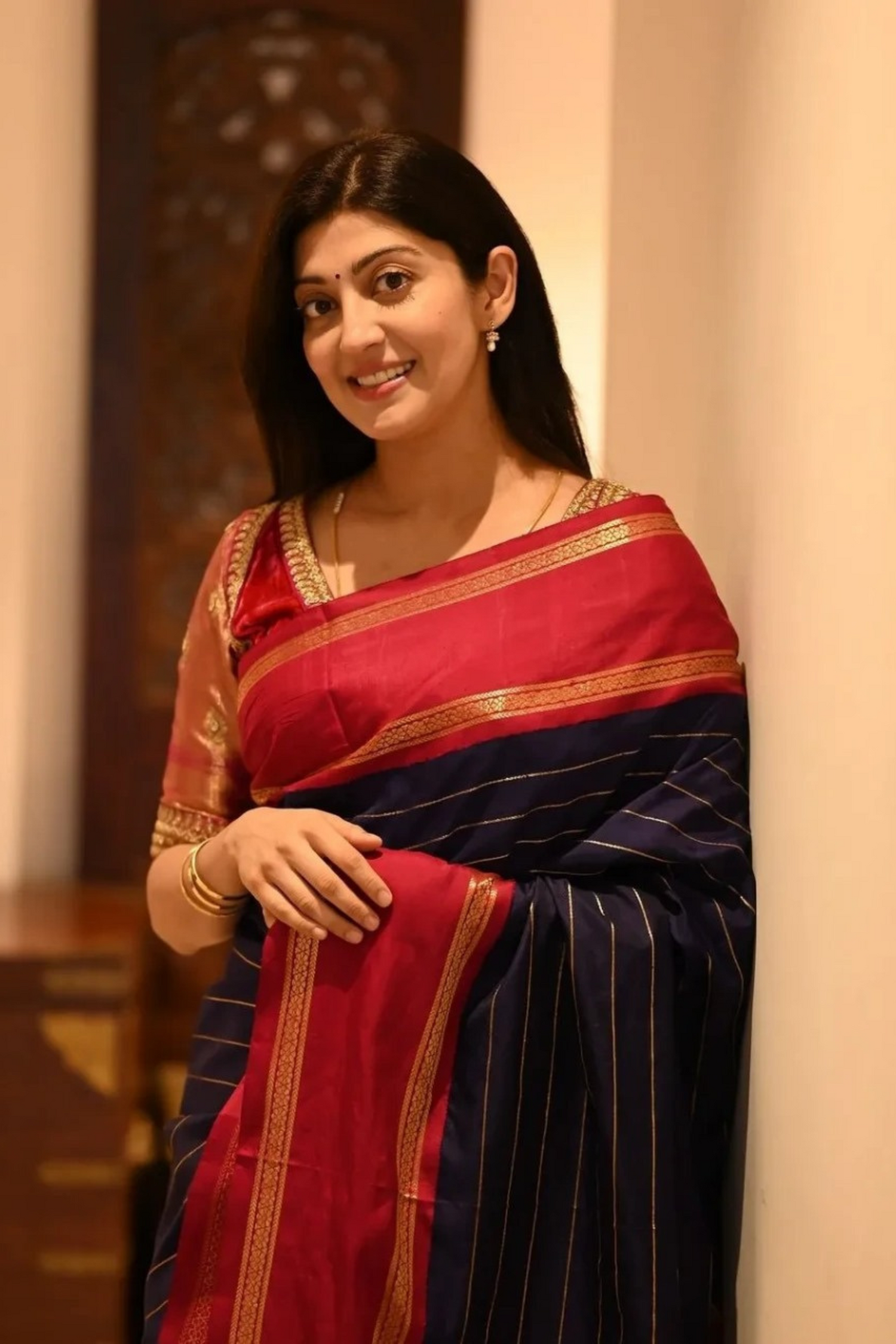 Bronze Sapphire - Handwoven Kanjivaram Saree