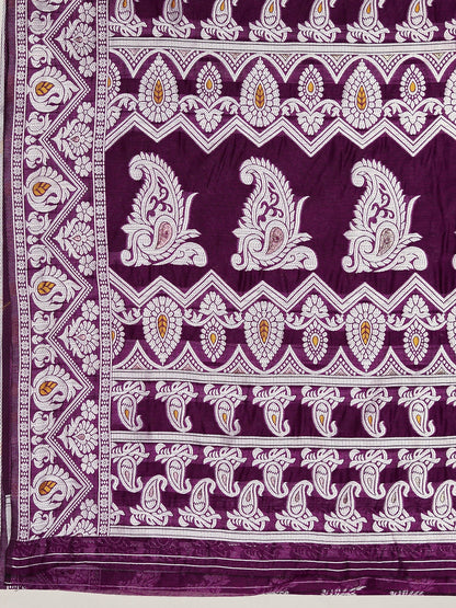 Kenvi Wine Banarasi Silk Saree