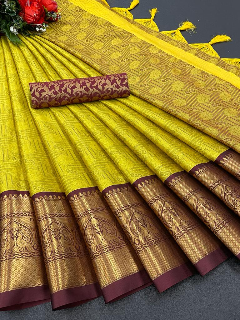 Ruchi Yellow Soft Silk Saree