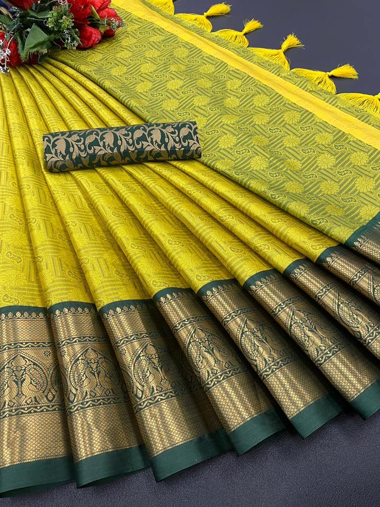 Ruchi Lemon Soft Silk Saree