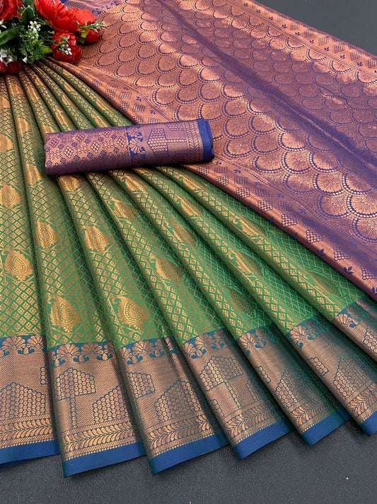 Mahi  Green  Banarasi Silk Saree