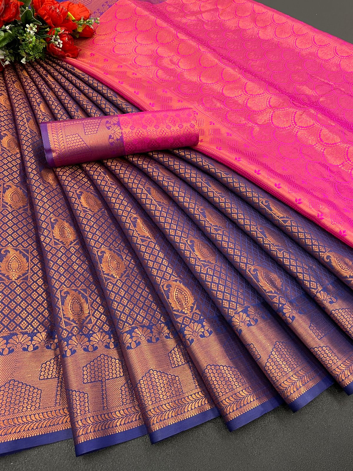 Mahi Blue Banarasi Silk Saree