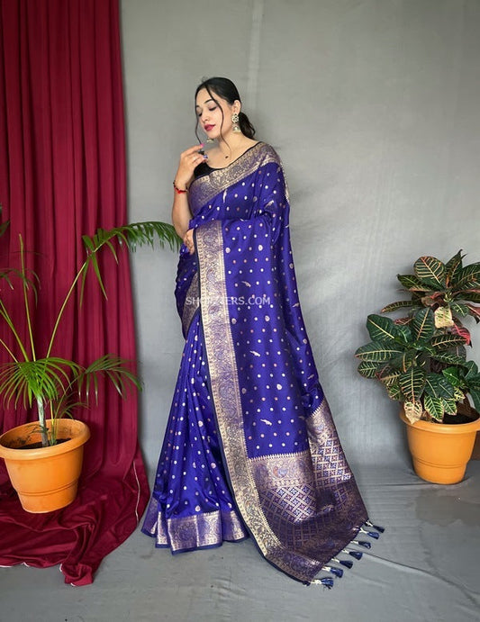 Saumya Blue Banarasi Saree