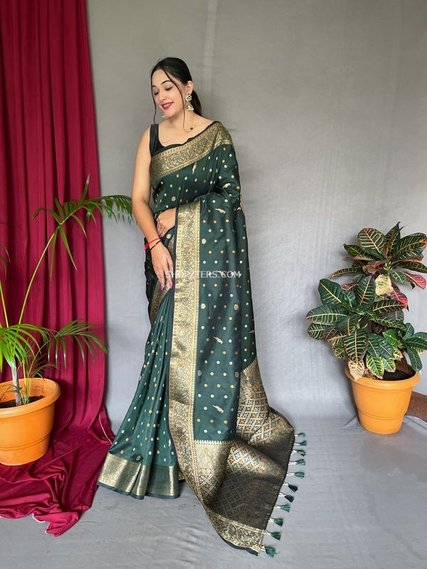 Saumya Green Banarasi Saree