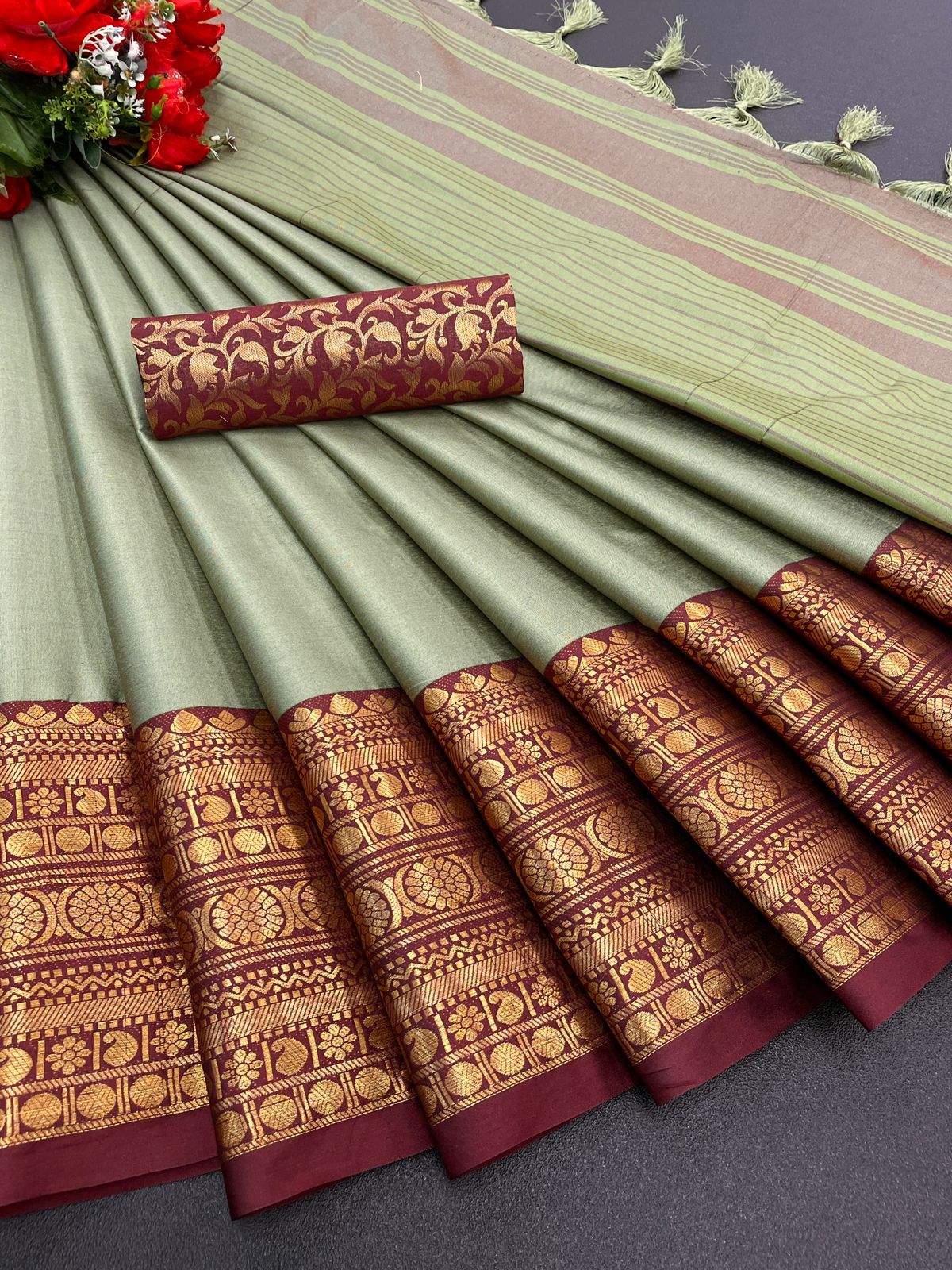 Shital Slate Grey Soft Silk Saree