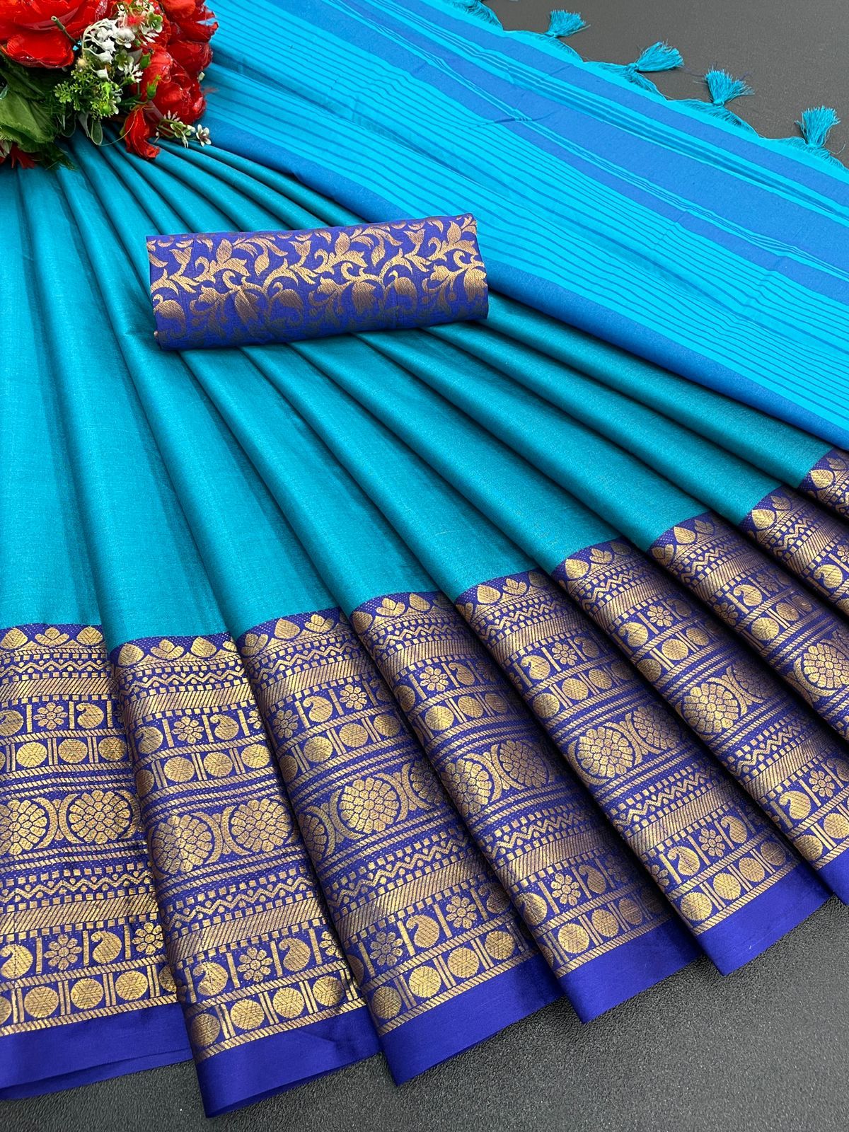 Shital Sky Blue Soft Silk Saree