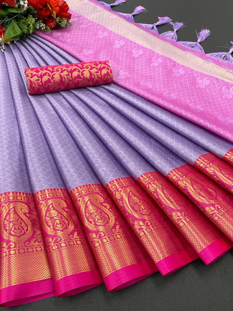 Yutika Pastel Purple Soft Silk Saree