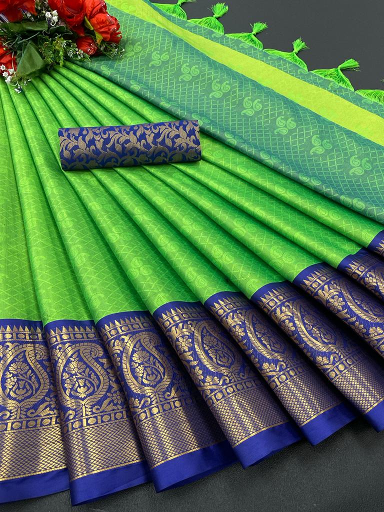 Yutika Parrot Soft Silk Saree