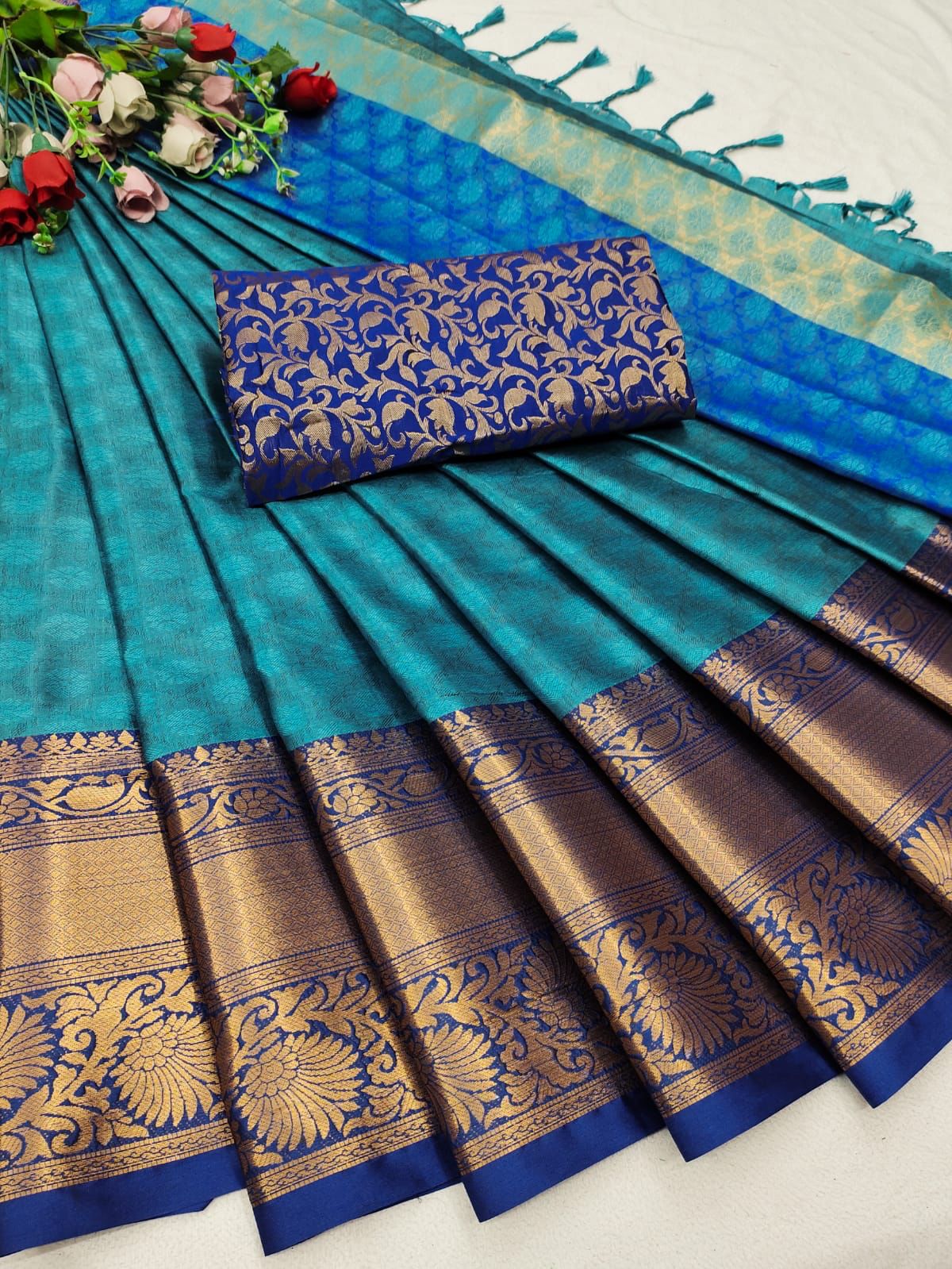 Sneha Sky Blue Soft Silk Saree