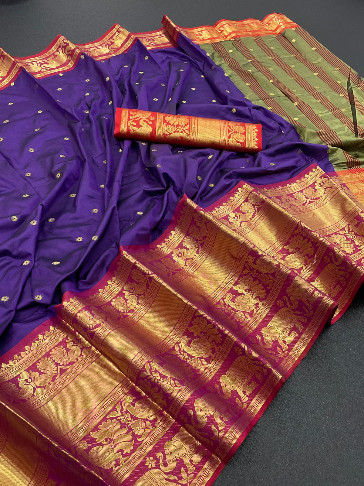 Raksha Violet Banarasi Saree