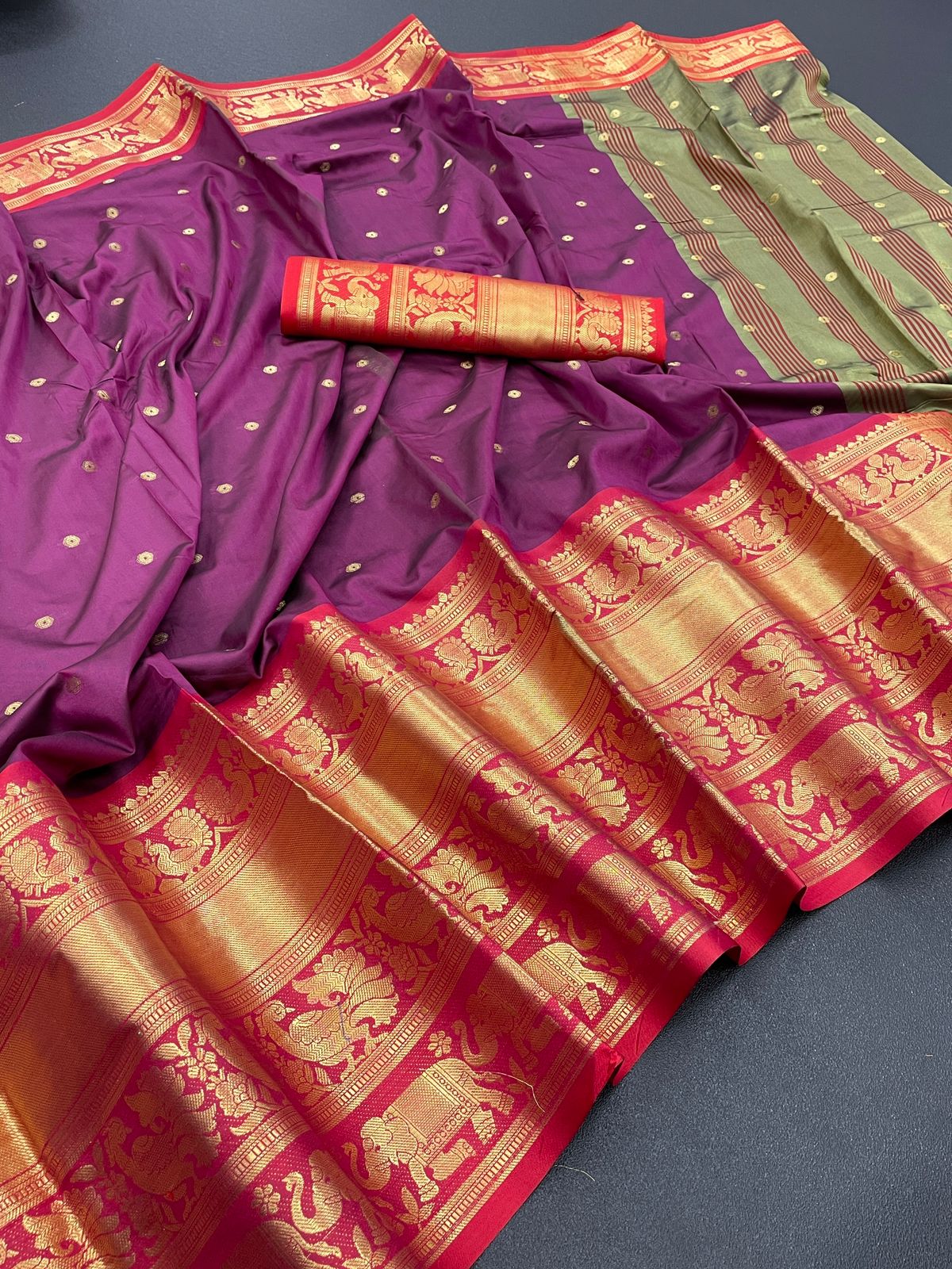 Raksha Wine Banarasi Saree