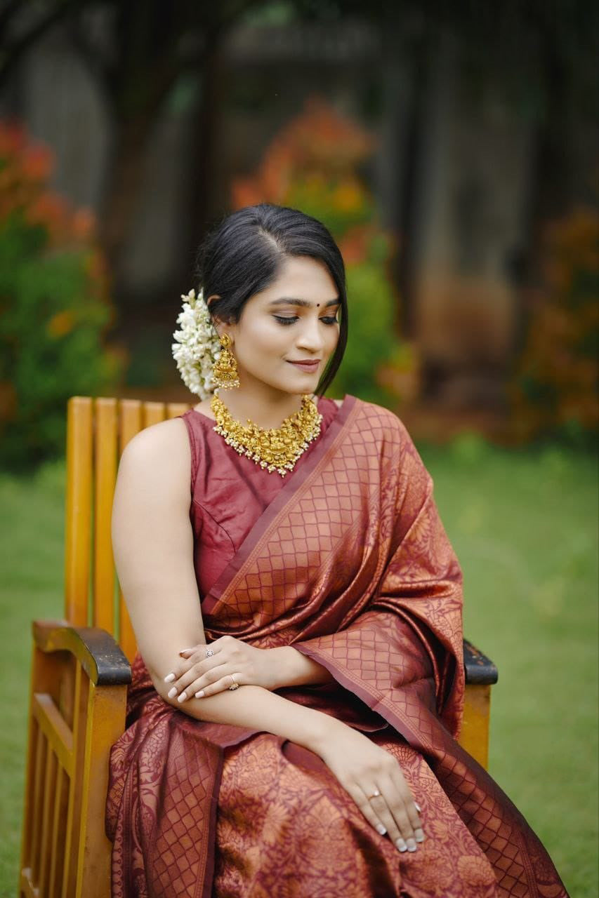 Shivani Brown Soft Silk Saree